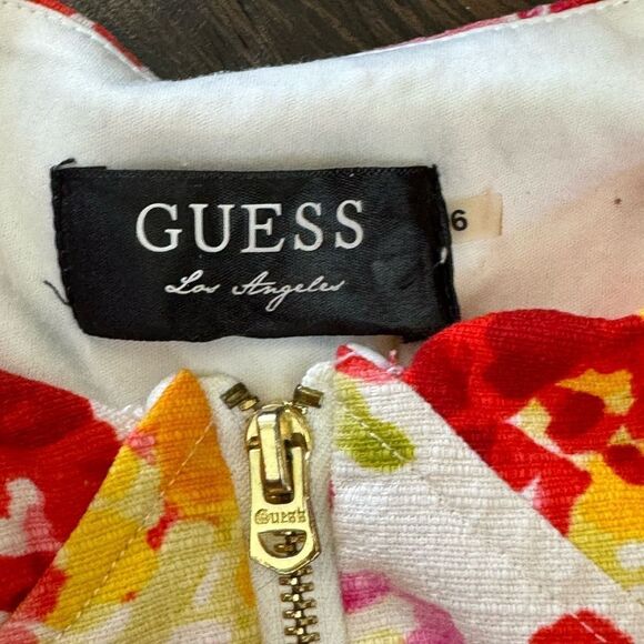 GUESS Floral tulip style Dress cap sleeves bow embellishments Size 6 super cute - Picture 8 of 16